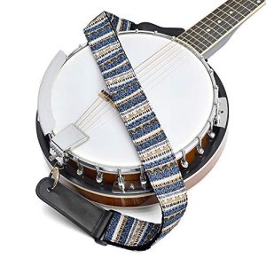 Banjo Playing Experience with our Blue and White Striped Jacquard Woven Banjo Strap - Image 6