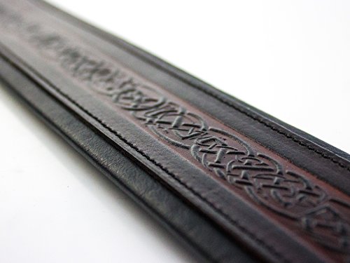 Premium Leather Banjo Strap – Adjustable, Celtic Design with Padded Comfort