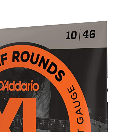 D'Addario Half Round Electric Guitar Strings, Regular Light
