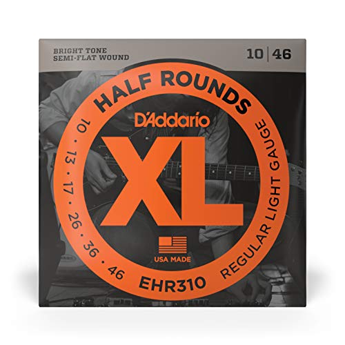D'Addario Half Round Electric Guitar Strings, Regular Light