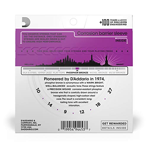 D'Addario Phosphor Bronze Acoustic Guitar Strings