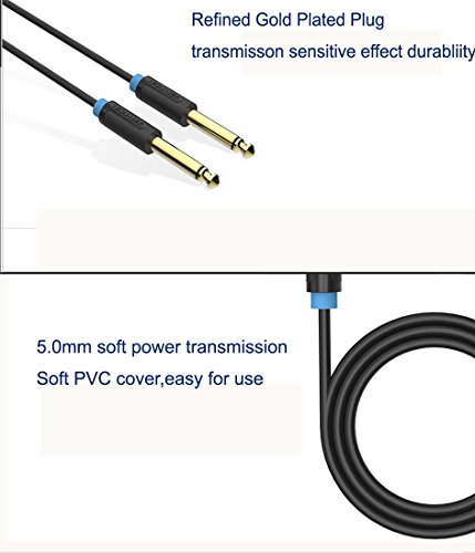 EVNSIX 10FT(6.35mm to 6.35mm) 1/4" Male to 1/4" Male Mono Jack