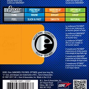 Elixir Electric Guitar Strings with NANOWEB Coating - Custom Light - Image 6