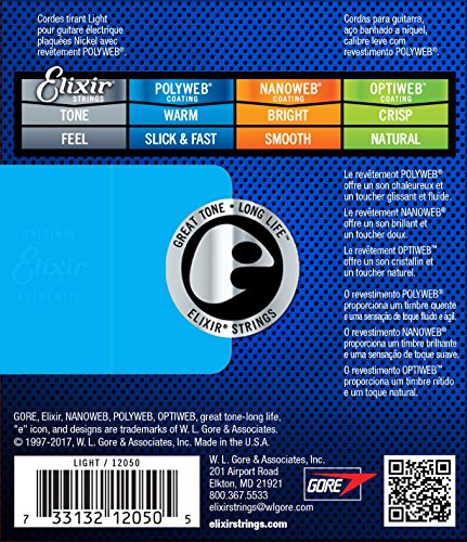 Elixir Strings Electric Guitar Strings w POLYWEB Coating