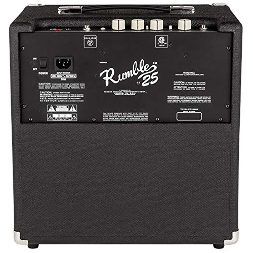 Fender Rumble 25 v3 Bass Combo Amplifier – 25W Power, Overdrive Circuit & Auxiliary Input for Ultimate Bass Experience