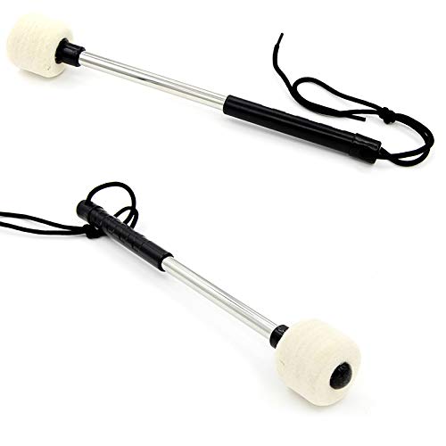Gizhome 2 Pieces Bass Drum Mallet with Wool Felt Head Instrument