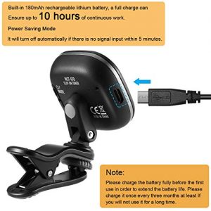 Guitar Tuner Rechargeable Clip On Tuner for Ukulele - Image 4