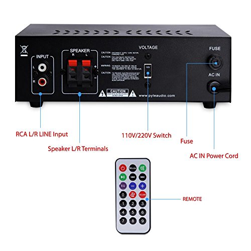 Home Audio Power Amplifier System - 2x120W Dual Channel