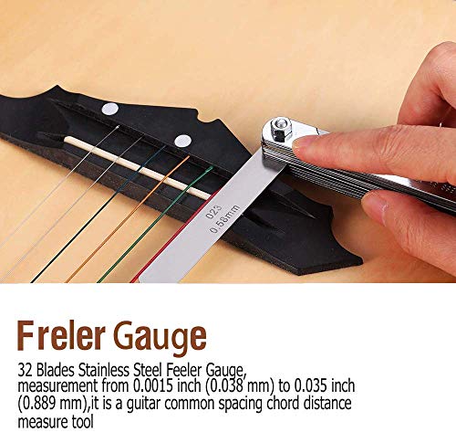 KONIBN 15 Pieces Guitar Luthier Tools Set, Including Guitar Radius Gauge