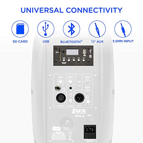 LyxPro SPA-8 Compact 8" Portable PA System, 100-Watt