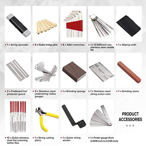 Complete MIFOGE 45-Piece Guitar Repair Tool Kit – The Ultimate Maintenance Set for Guitars, Basses, Ukuleles & More