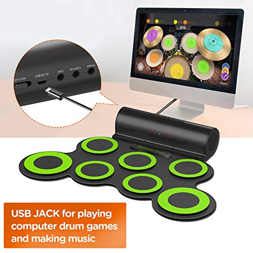 ORASANT Electronic Drum Set, Roll-able Electric Drum Set