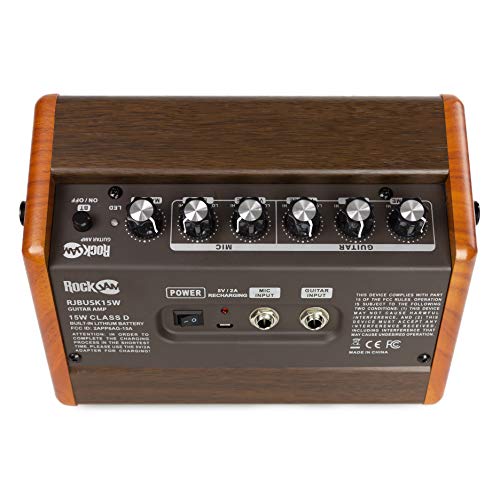 RockJam Bluetooth, rechargeable 15 watt portable guitar amplifier