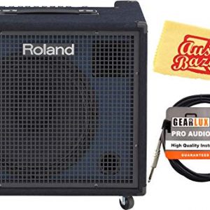 Roland KC-600 4-channel Stereo Mixing Keyboard Amplifier - 200W Bundle with Instrument Cable and Austin Bazaar Polishing Cloth