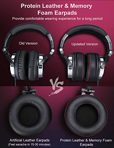 Vogek Studio Headphones with 6.6ft XLR Cable - Exceptional Sound for DJ, Electric Drum, Piano, Guitar AMP