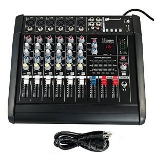 iMeshbean 6 Channel 2000 Watt Professional Powered Mixer with USB Slot Power Mixing Amplifier USA (6 Channel)