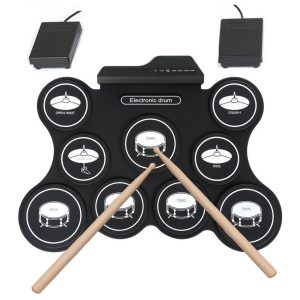 Powerful Sound, Portable Convenience: The USB Rechargeable Roll-Up Drum Set - Foldable and Easy to Store