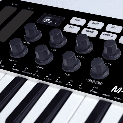 Portable 25-Key MIDI Keyboard Controller with Wireless Function & RGB Pads for Music Creation