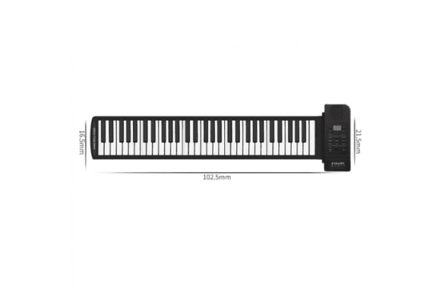 Portable 61-Key Roll Up MIDI Piano with 128 Tones and Built-in Speakers