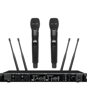 Professional Digital Wireless Microphone System with dual-channel receiver, Beta87A capsule, and multiple frequency bands, ideal for clear and reliable audio performance.