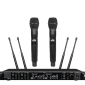 Professional Digital Wireless Microphone System with dual-channel receiver, Beta87A capsule, and multiple frequency bands, ideal for clear and reliable audio performance.