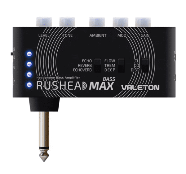 Rushead Max Bass Headphone Amplifier with Multi-Effects – Portable Practice Anywhere with USB Charging