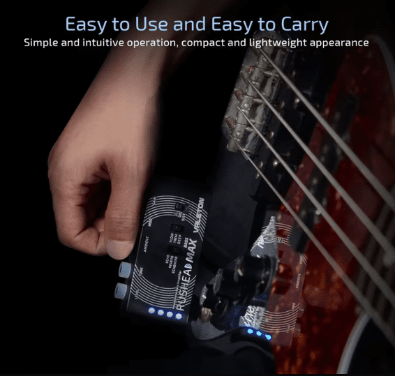 Rushead Max Bass Headphone Amplifier with Multi-Effects – Portable Practice Anywhere with USB Charging