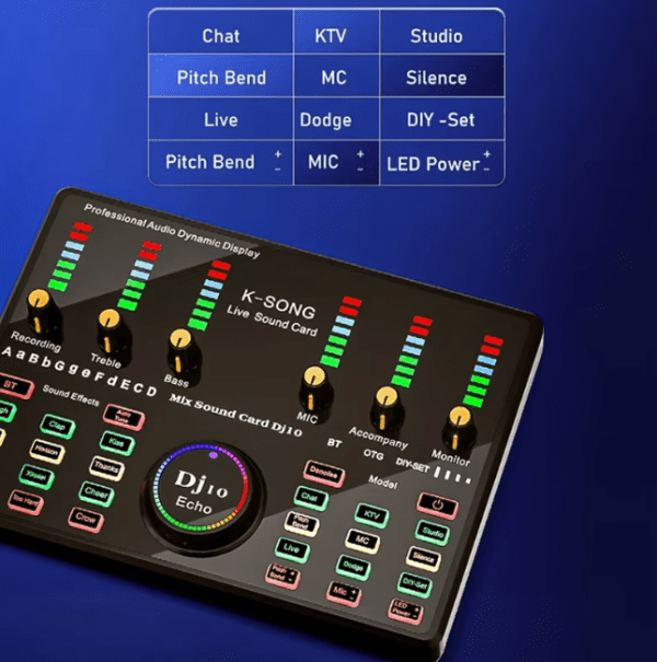 BM 800 Wireless Karaoke Microphone with DJ10 Sound Card – Ideal for Live Streaming and Gaming