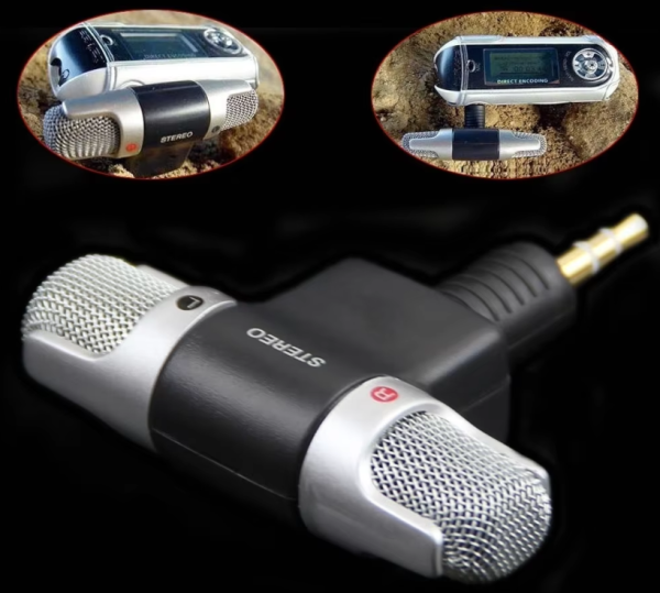 Portable 3.5mm Mini Stereo Microphone Recorder for Clear Audio on the Go