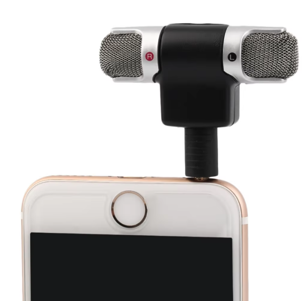 Portable 3.5mm Mini Stereo Microphone Recorder for Clear Audio on the Go