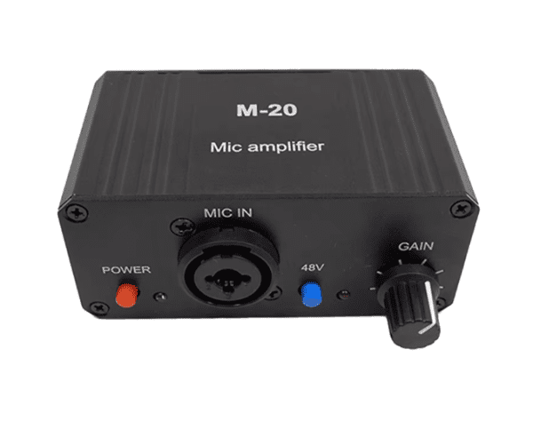 Compact 48V Phantom Power Condenser Microphone Amplifier with Extended Battery Life for On-the-Go Performances