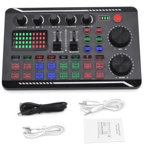 F998 Live Sound Card with Voice Changer & LED Lighting for Professional Streaming - Image 4