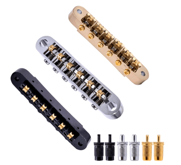 High-performance Guitar Roller Saddle Bridge for Epiphone Les Paul, designed for enhanced tuning stability and custom tone adjustments.