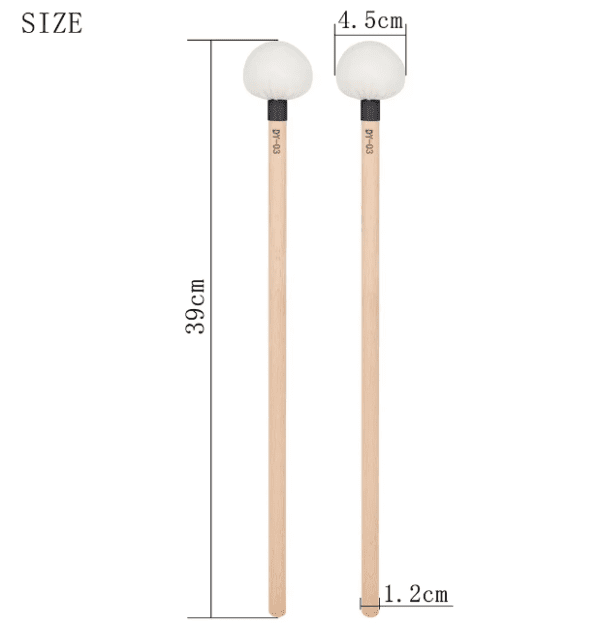 High-Quality Maple Timpani Sticks with Felt Heads – Perfect for Timpani and Snare Drums