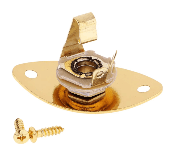 Oval Output Jack Socket: Durable Iron & Copper Construction for Electric Guitar and Bass