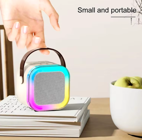 Portable 4-in-1 Wireless Karaoke Machine with RGB Lights & Bluetooth 5.1 for Kids and Family Fun