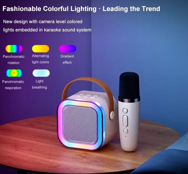 Portable 4-in-1 Wireless Karaoke Machine with RGB Lights