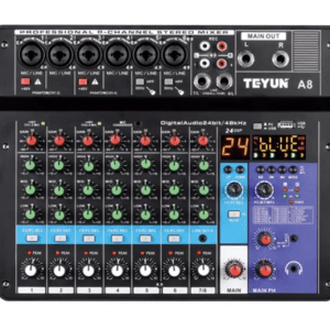 Portable 8-Channel Digital Mixer with Bluetooth 5.0 for Live Broadcast & Professional Audio Recording - Image 4