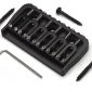 Durable 6 String Fixed Bridge for electric guitars, available in black or chrome, designed for enhanced sustain and tonal clarity