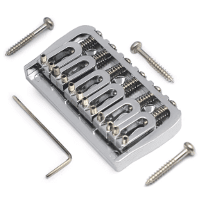 Premium 6-String Fixed Bridge for Electric Guitars: Enhanced Sustain and String Stability in Black or Chrome Finish - Image 4