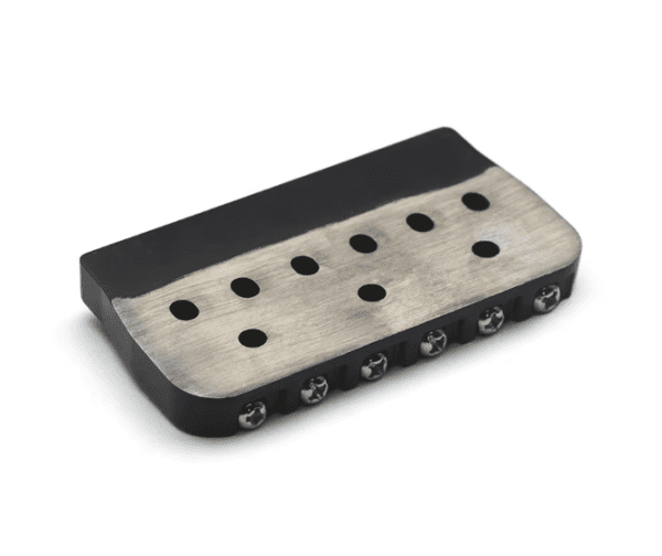 Premium 6-String Fixed Bridge for Electric Guitars: Enhanced Sustain and String Stability in Black or Chrome Finish