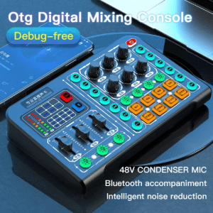 Professional M6 Live Sound Card with Bluetooth 5.0 & Voice Changer for Mobile Broadcasting