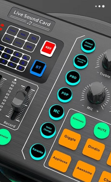 Professional M6 Live Sound Card with Bluetooth 5.0 & Voice Changer for Mobile Broadcasting