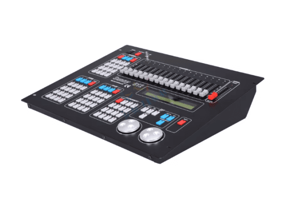 Sound Activated DMX Lighting Console with LCD Display and 16 Channels for Stage Moving Head Lights – Full View