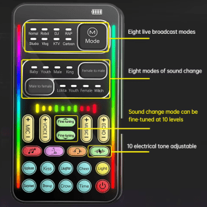 Ultra-Thin Voice Changer Sound Card with Bluetooth & Noise Reduction for Live Streaming - Image 4