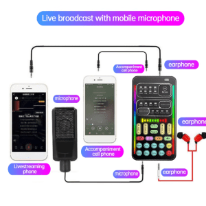 Ultra-Thin Voice Changer Sound Card with Bluetooth & Noise Reduction for Live Streaming - Image 3