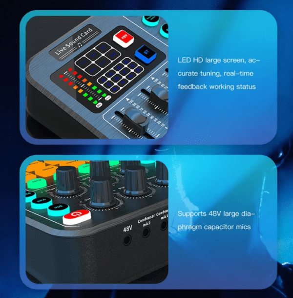 Upgraded Bluetooth Sound Card with DSP Chip & One-Click Music Mode for Live Streaming and Karaoke