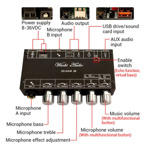 Wireless Karaoke Front-End Board with USB and Bluetooth for Effortless Singing Sessions - Image 3