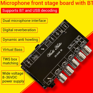 Wireless Karaoke Front-End Board with USB and Bluetooth for Effortless Singing Sessions